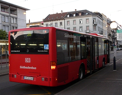 Na návštěvě v Basileji II.: Zachycené autobusy jsou německé značky,