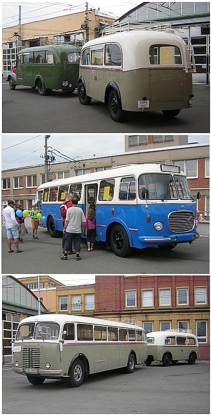 Historické autobusy v areálu DSZO v rámci Dne otevřených dveří 