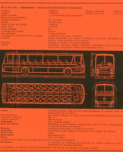 Z archivu Vlastimila Tělupila: Prospekt k autokaru  Karosa ŠD 11 Super Lux