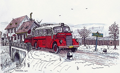 Jaro Matúšek 2011 - kresby historických autobusů a nákladních vozů