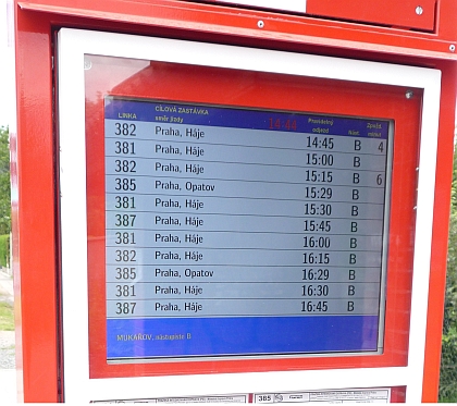 Další elektronický zastávkový označník PID byl zprovozněn v Mukařově 
