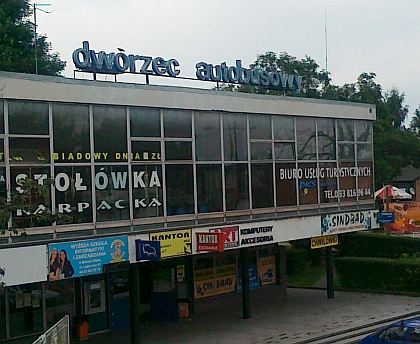 Pohlednice z autobusového nádraží v Bialsko Biale