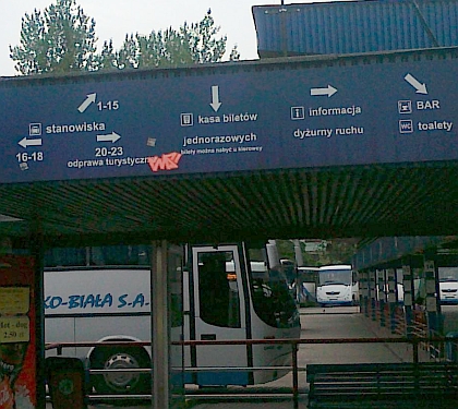 Pohlednice z autobusového nádraží v Bialsko Biale