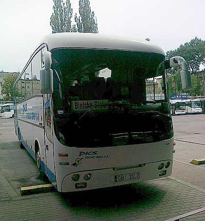 Pohlednice z autobusového nádraží v Bialsko Biale 