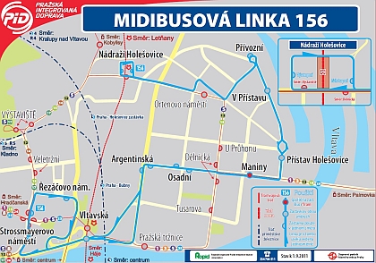 ROPID: Nová  linka 156 pro obsluhu Holešovic od září