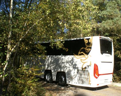 Scania Touring HD se na testovacím evropském turné při zastávce v Praze