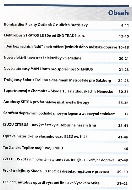 Vyšlo 3.  číslo časopisu ČESKOSLOVENSKÝ DOPRAVÁK 2012