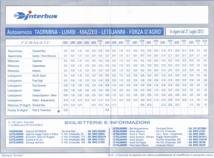 Z autobusového nádraží v Taormině