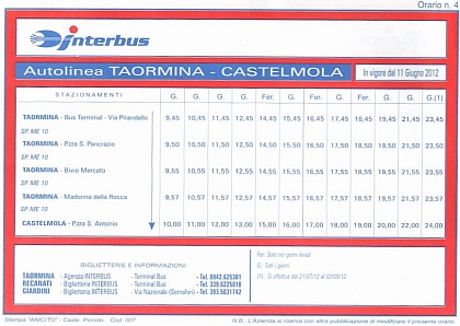 Z autobusového nádraží v Taormině