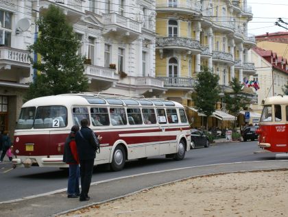 Záběry z provozu historických vozidel v Mariánských Lázních 29.9.2012