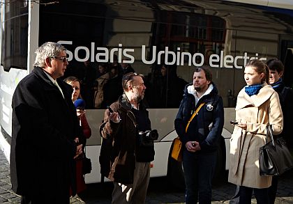 Prezentace elektrobusu Solaris Urbino 8,9 v Praze v předvečer veletrhu Czechbus