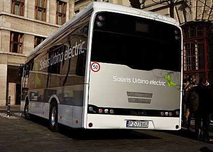 Prezentace elektrobusu Solaris Urbino 8,9 v Praze v předvečer veletrhu Czechbus