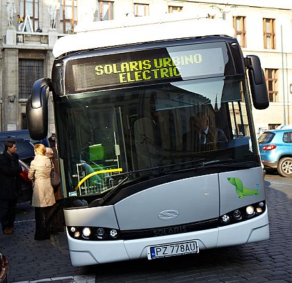 Prezentace elektrobusu Solaris Urbino 8,9 v Praze v předvečer veletrhu Czechbus