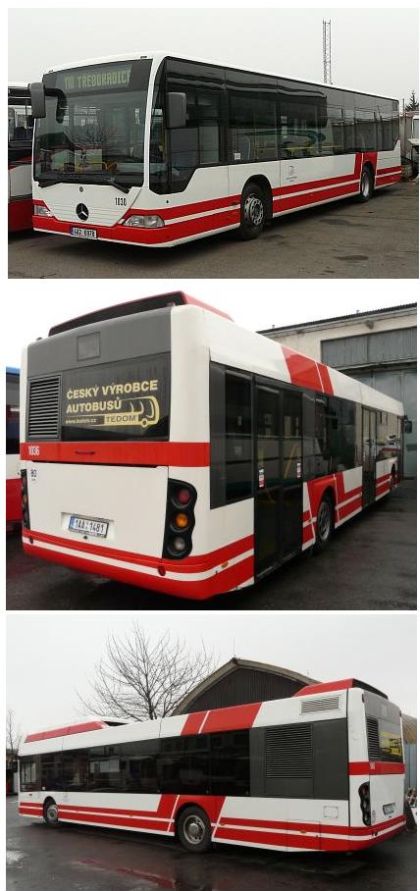Irisbus Crossway LE v barvách PID a Citelis a Mercedes-Benz Citaro omladí