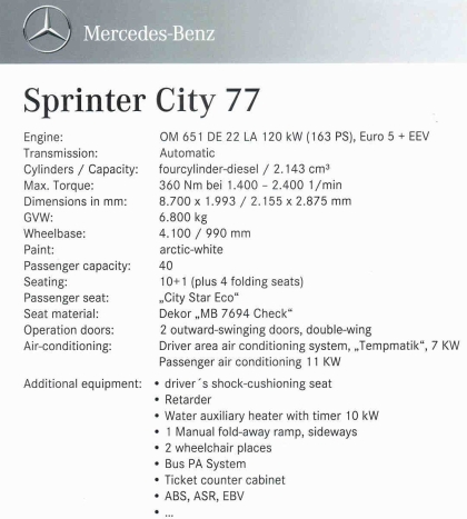 Představujeme minibusy Mercedes-Benz III. Tříosý Sprinter City 77