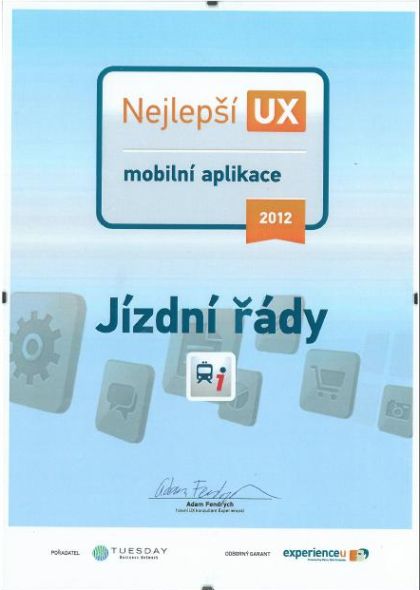 Verze Jízdní řády pro Android vyhrála v soutěži Mobilní aplikace roku