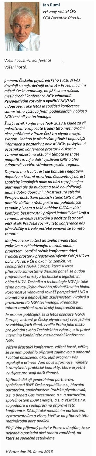Proběhla 6. Mezinárodní konference PERSPEKTIVY ROZVOJE A VYUŽITÍ CNG V DOPRAVĚ