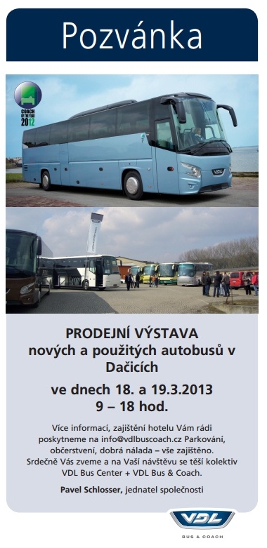 Prodejní výstava nových a použitých autobusů v Dačicích 18. a 19. března 2013