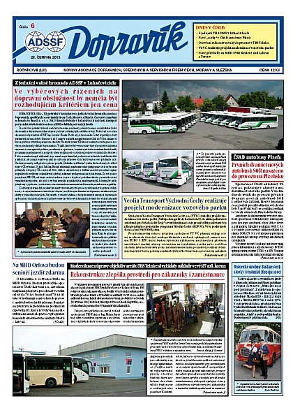 Vyšel Dopravák 6/2013, noviny ADSSF