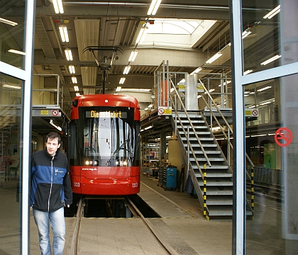 Z návštěvy VAG Norimberk: Tramvaje - dílny a depo.