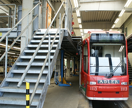 Z návštěvy VAG Norimberk: Tramvaje - dílny a depo.