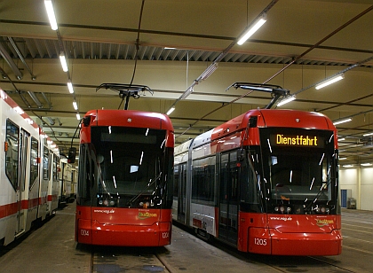 Z návštěvy VAG Norimberk: Tramvaje - dílny a depo.