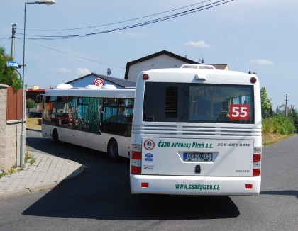 Linka 55: Nový SOR na příměstské autobusové lince z Plzně do Vejprnic a Tlučné