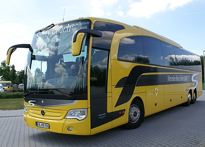 Mercedes-Benz Travego Edition 1 Safety Coach se krátce představil médiím v Praze