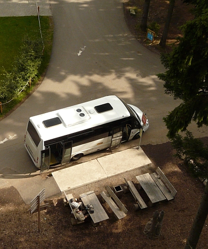 Zajímavý pohled na malokapacitní autobus ČSAD autobusy České Budějovice