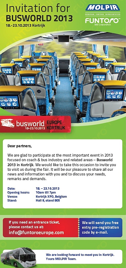 BUSWORLD 2013: Pozvánka společnosti MOLPIR