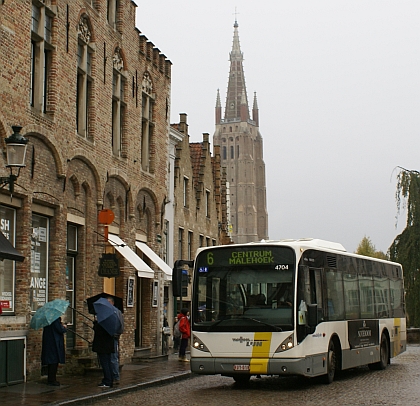 Pohlednice z Belgie: Autobusy národního dopravce De Lijn a malebné Brugy: