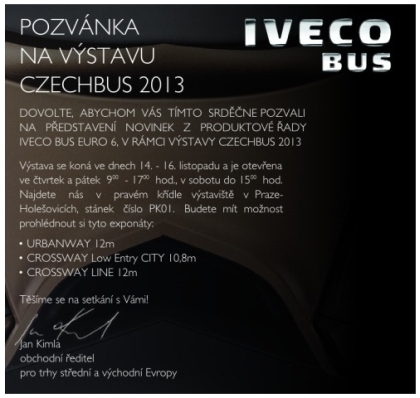 CZECHBUS 2013: Pozvánka společnosti IVECO BUS