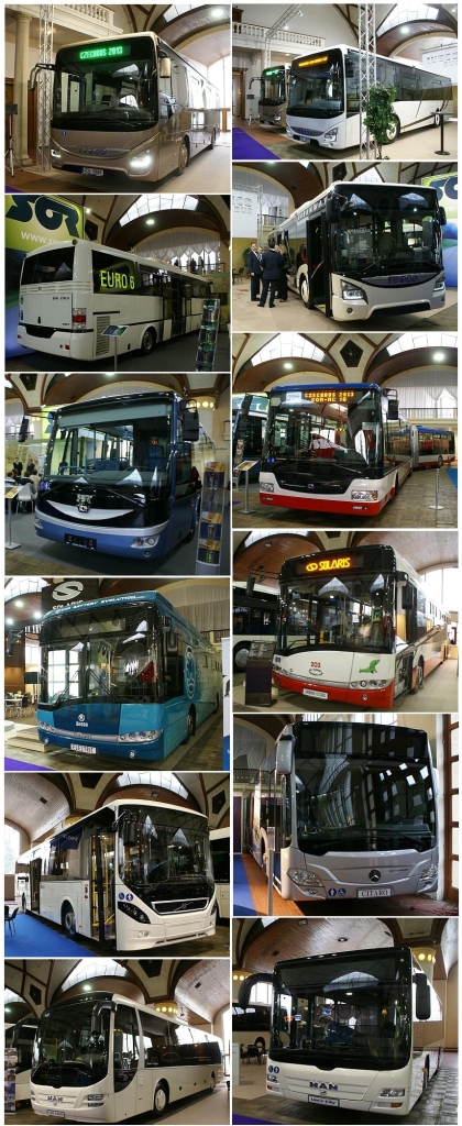 CZECHBUS 2013 - z prvního dne: Fotomozaika autobusů v interiéru