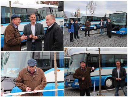 Z předání čtyř nových autobusů SOR pro dobrovolný svazek obcí Hořovicka