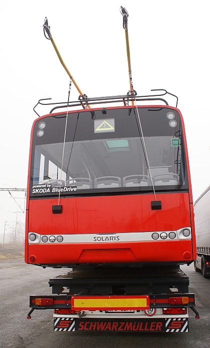 Trolejbus  Škoda 27 Tr Solaris pro České Budějovice  v Plzni na Bručné