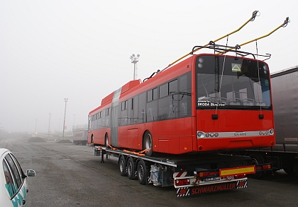 Trolejbus Škoda 27 Tr Solaris pro České Budějovice v Plzni na Bručné