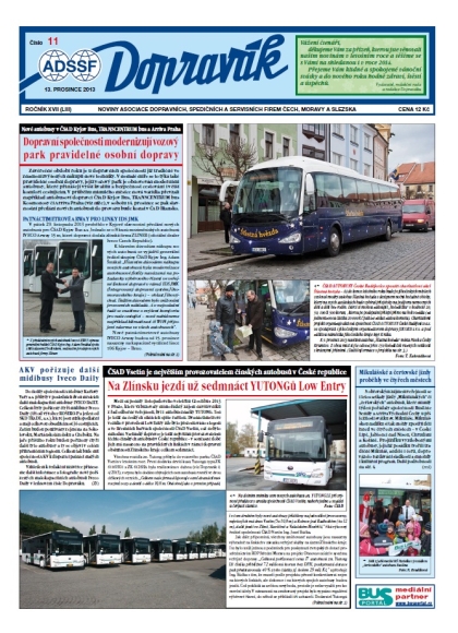Vyšel Dopravák 11/2013, noviny ADSSF