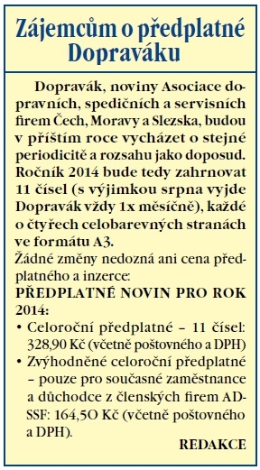 Vyšel Dopravák 11/2013, noviny ADSSF 