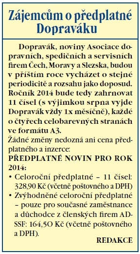 Vyšel Dopravák 11/2013, noviny ADSSF