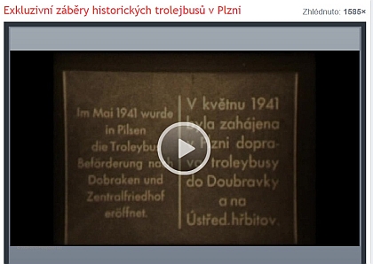 Zajímavá videa na www.plzenska-televize.cz: Začátky trolejbusové dopravy