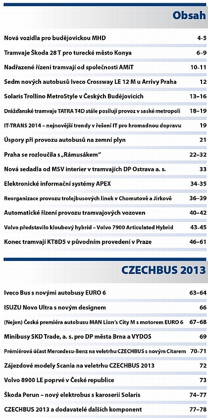 Vyšlo 5. číslo časopisu ČESKOSLOVENSKÝ DOPRAVÁK 2013