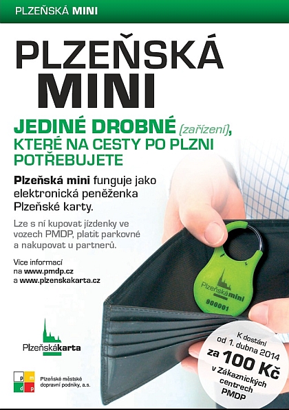 Plzeňskou mini - alternativu Plzeňské jízdenky  v podobě přívěšku na klíče 