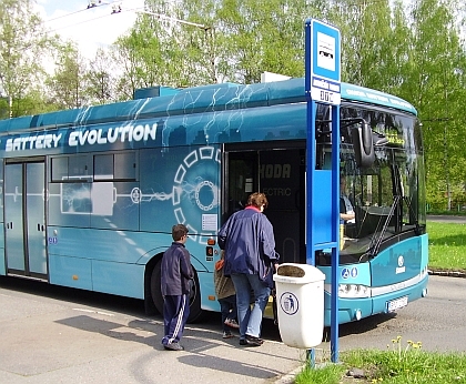 Z testovacího provozu elektrobusu Škoda PERUN v Mariánských Lázních