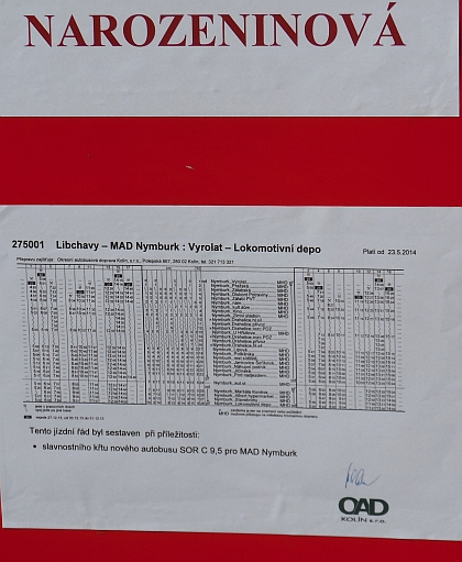 23.5.2014 proběhlo slavnostní předání autobusu SOR CN 9,5 v Nymburce
