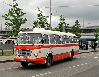 Bratislava 17.5.2014: Historické autobusy, trolejbus a tramvaje 