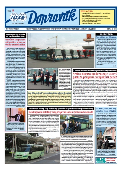 Vyšel Dopravák 5/2014, noviny ADSSF