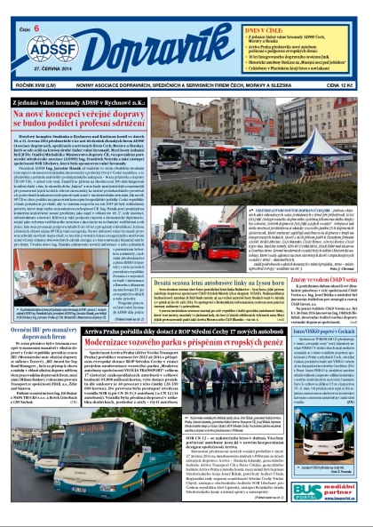 Vyšel Dopravák 6/2014, noviny ADSSF 
