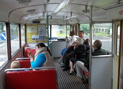 Ze sobotní jízdy trolejbusu Škoda 8 Tr v Ostravě