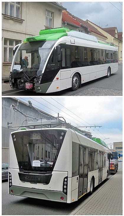 Prototyp trolejbusu pro Castellon v blízkosti areálu Škoda Electric