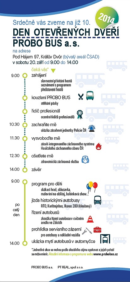 Již 10. Den otevřených dveří PROBO BUS 